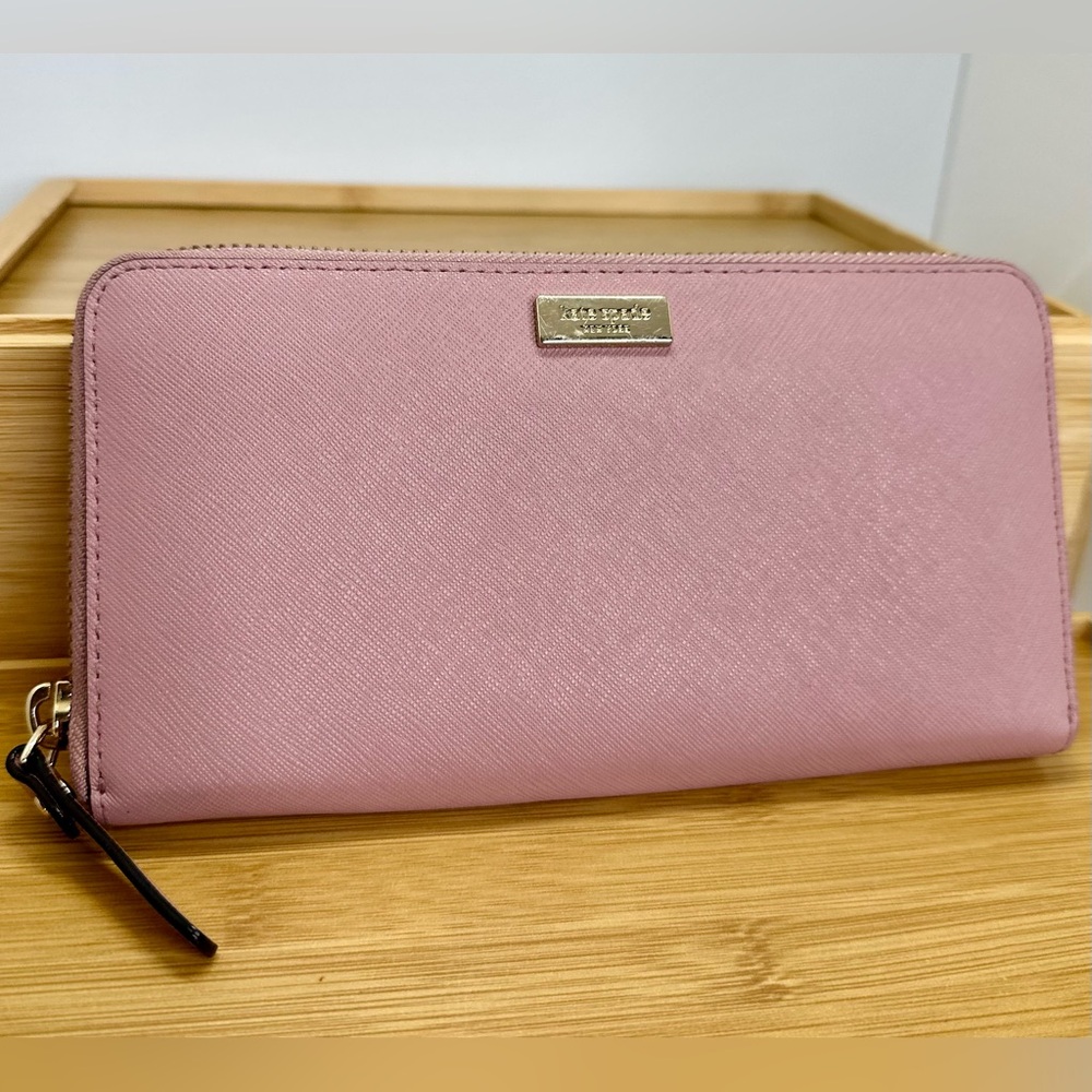 KATE SPADE Large Zip-Around Wallet in Rose Mauve Purple Pink
